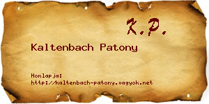 Kaltenbach Patony névjegykártya